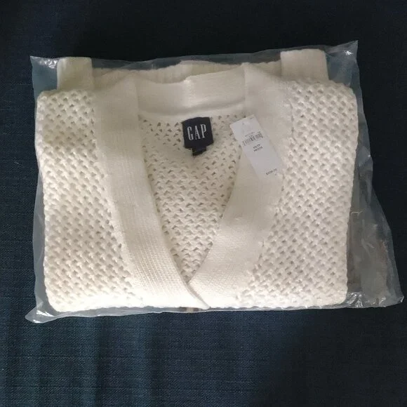 GAP Crochet Cardigan, Cotton Cream Colour, New - Picture 6 of 11